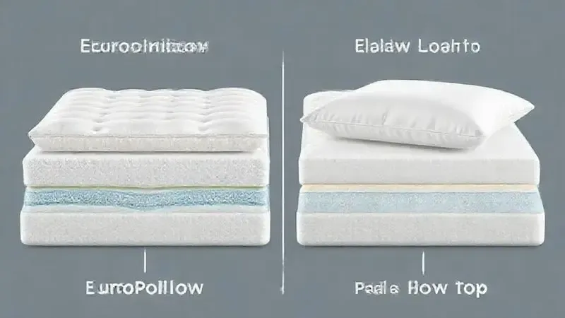 Comparação ilustrativa entre camada EuroPillow integrada e pillow top tradicional em colchão