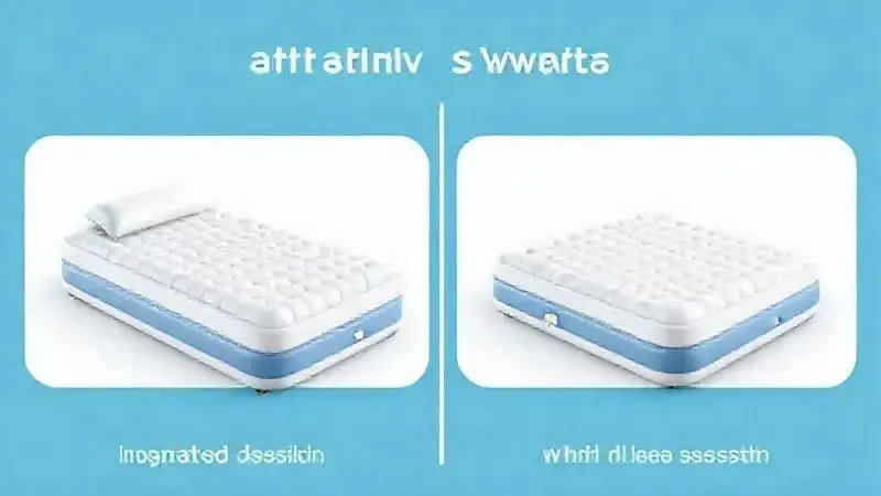 Comparação visual entre dois sistemas de colchão pneumático mostrando diferenças estruturais e funcionais.