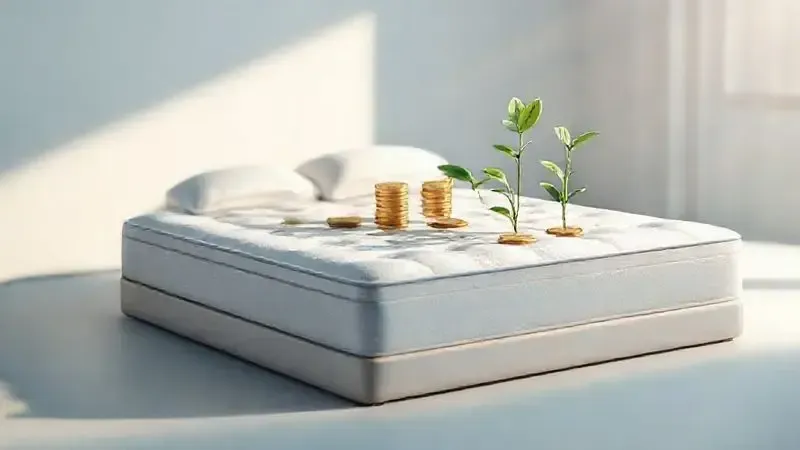 Conceito visual abstrato sobre investimento em qualidade de sono e bem-estar