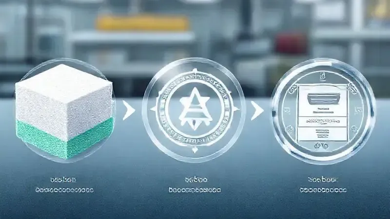 Ilustração conceitual de processos de controle de qualidade e certificações de materiais para colchões