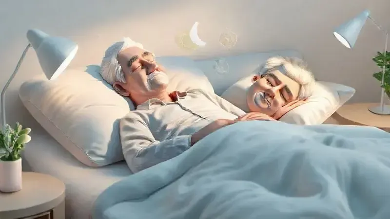 Conceito visual de bem-estar integral durante o sono para idosos