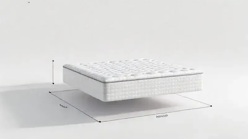 Representação artística das dimensões de um colchão king size com indicadores de medidas