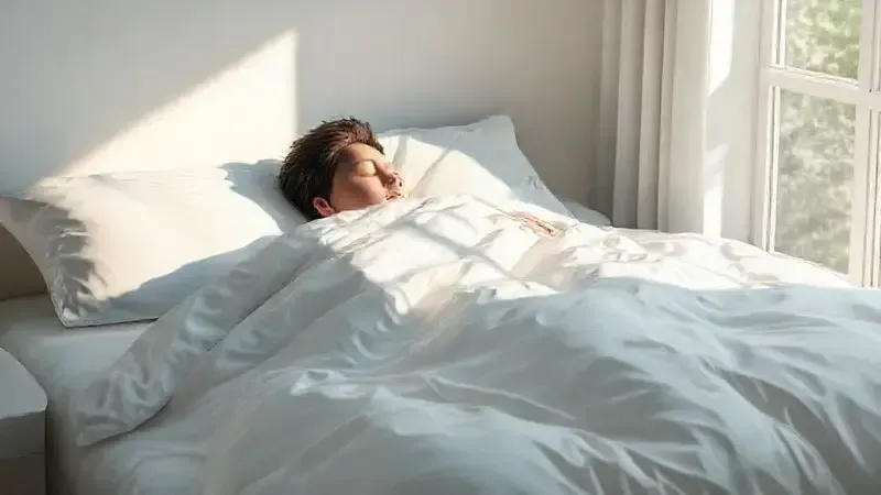 Pessoa dormindo profundamente em uma cama confortável, simbolizando a satisfação e o sono de qualidade.