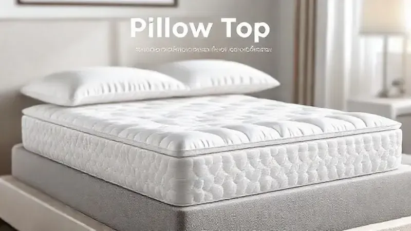 Ilustração da estrutura de colchão pillow top com camada extra de conforto e acolchoamento