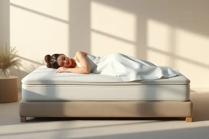 Cena conceitual de conforto e firmeza equilibrados em um colchão para uma noite de sono