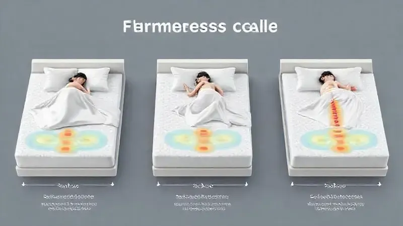 Ilustração conceitual da escala de firmeza ideal mostrando posições de sono e distribuição de pressão