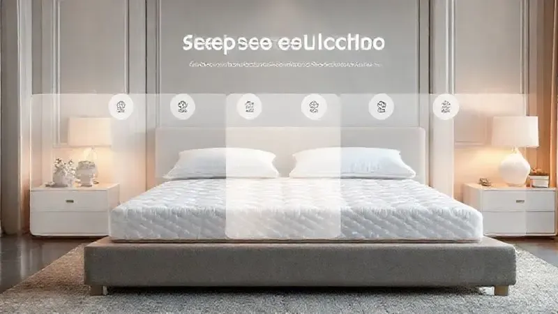 Ilustração conceitual do processo de seleção de colchão ideal considerando diferentes níveis de conforto