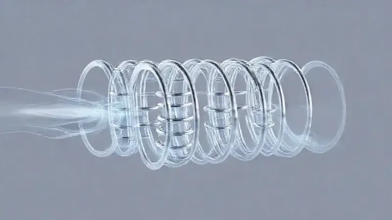 Ilustração técnica 3D de molas pocket independentes mostrando movimento individual e circulação de ar.