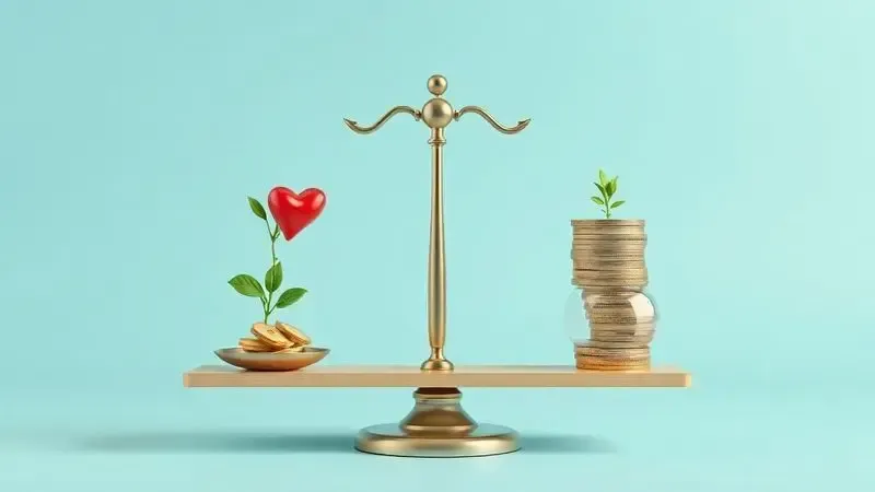 Ilustração conceitual de balança analisando relação entre investimento e benefícios para saúde do colchão de látex.