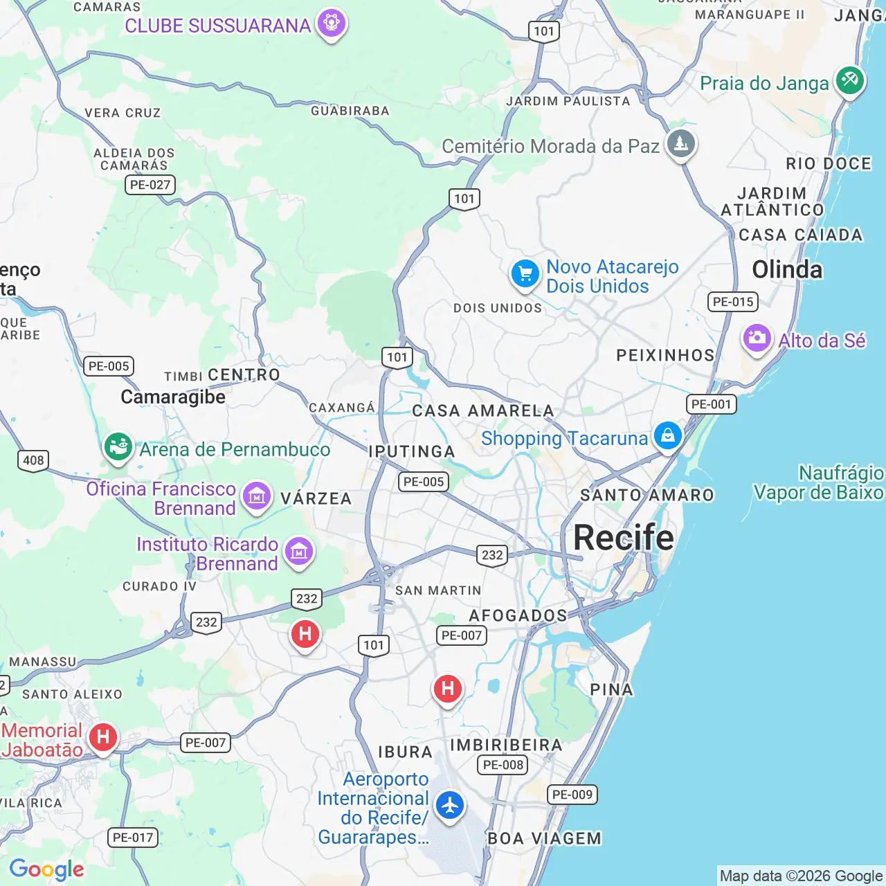 Mapa da localização do Melhor Cama em Recife, PE