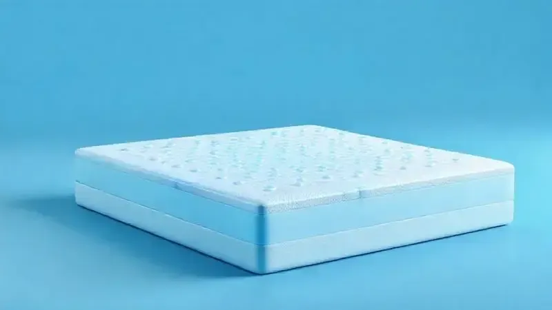 Ilustração 3D conceitual mostrando distribuição de pontos de pressão no colchão