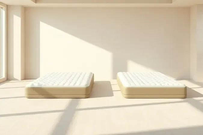 Colchões conceituais de diferentes tamanhos em quarto minimalista, ilustrando como escolher a medida ideal.