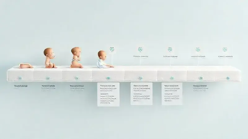 Ilustração conceitual do tempo de troca de colchão para berço conforme desenvolvimento do bebê